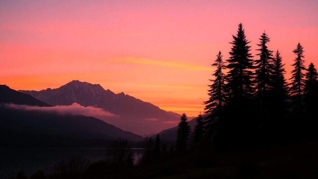 Dusk Serenity in Acrylic Hues – free AI stock image