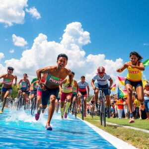 Dynamic Action: Athletes Competing in Sports – free AI stock image