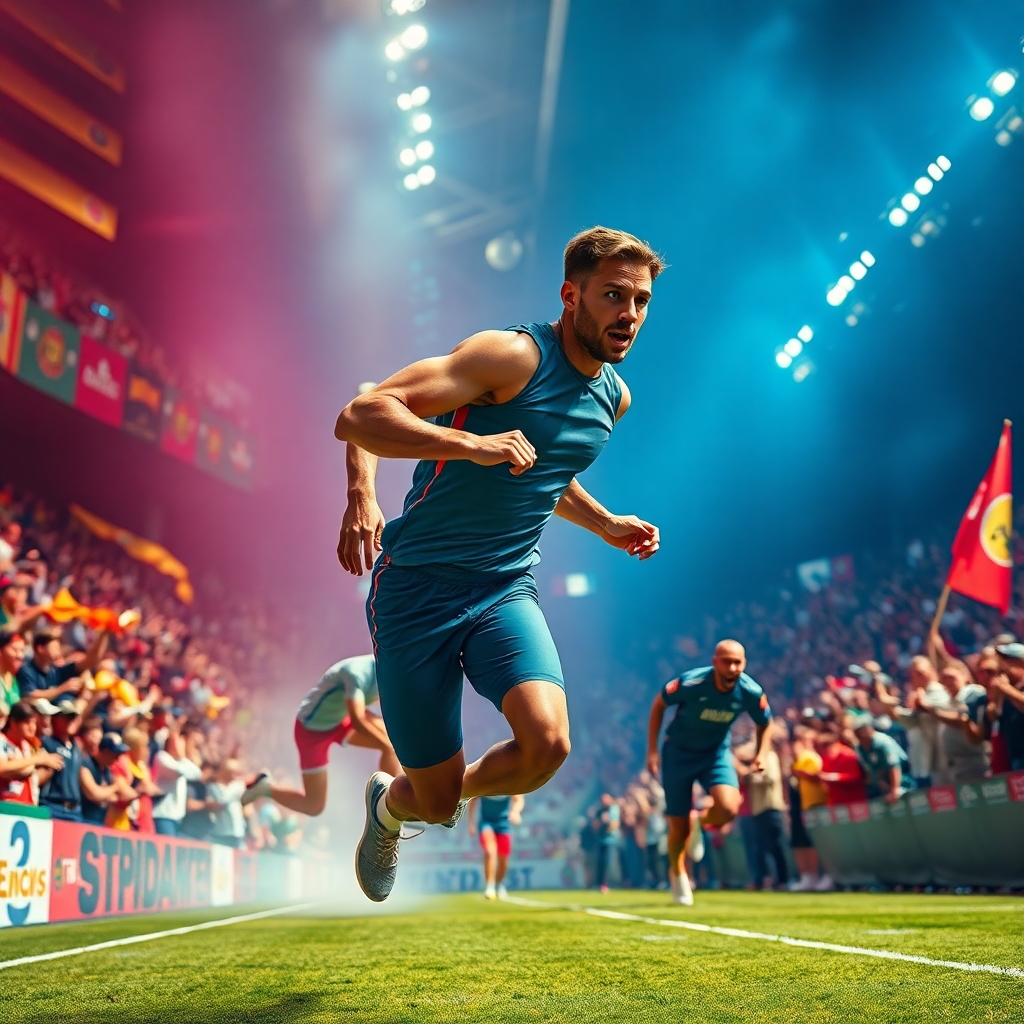 Dynamic Action in Competitive Sports Arena – free AI stock image