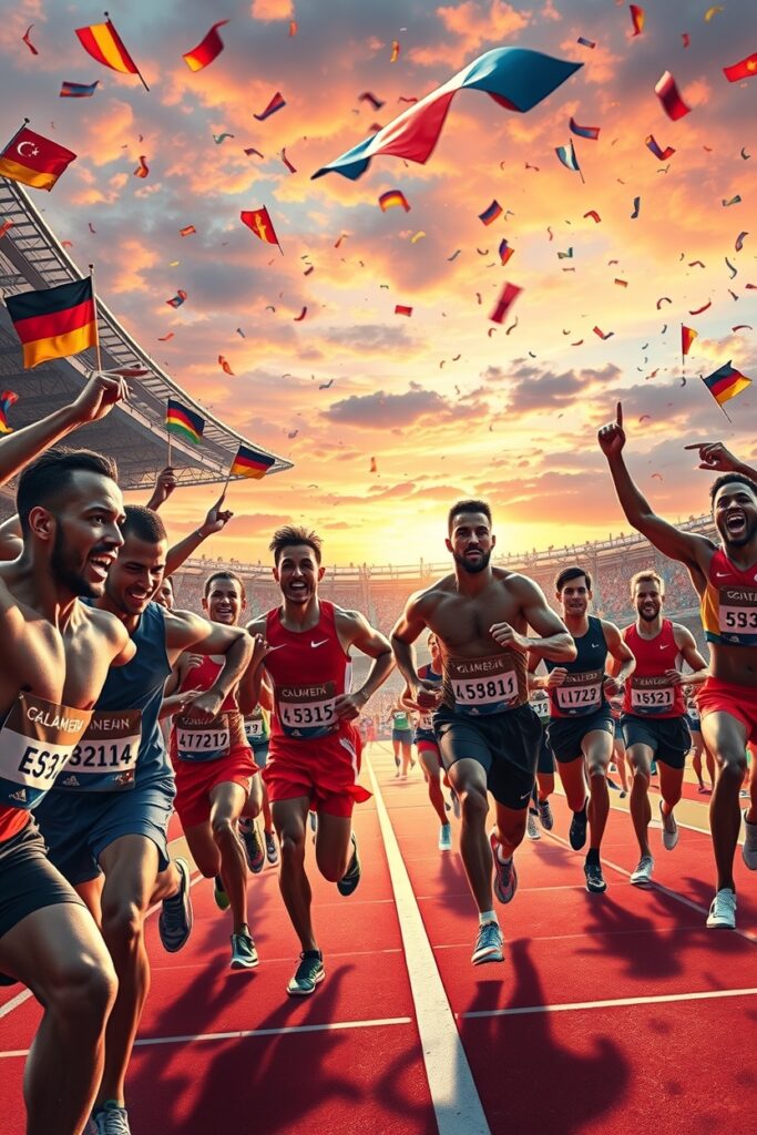 Dynamic Action in Competitive Sports Event – free AI stock image