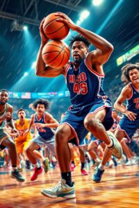 Dynamic Action in Sports Competition – free AI stock image