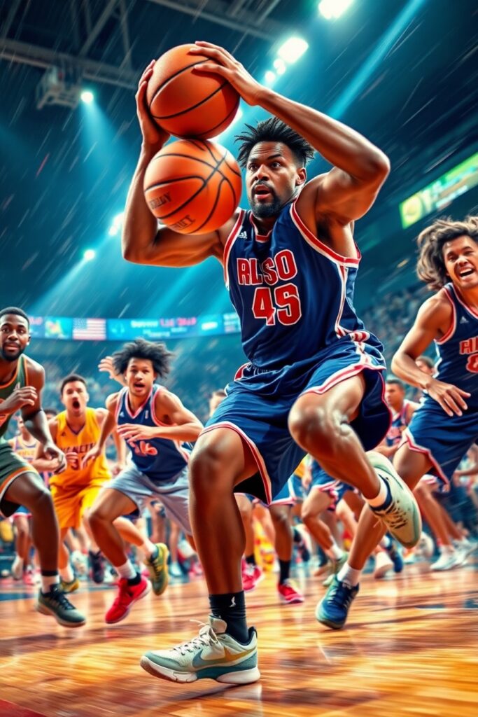 Dynamic Action in Sports Competition – free AI stock image