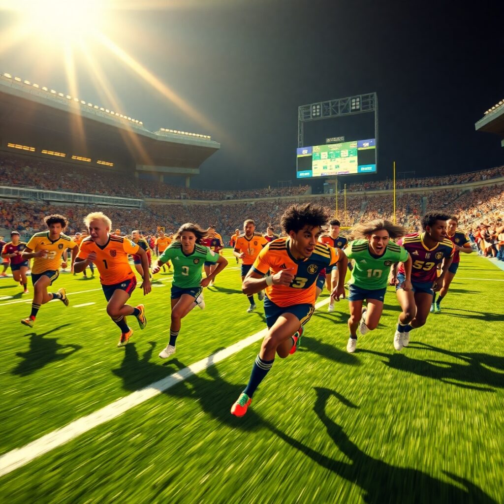 Dynamic Action in Sports Competition – free AI stock image