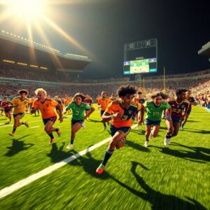 Dynamic Action in Sports Competition – free AI stock image
