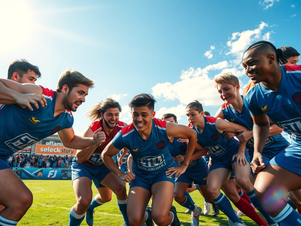 Dynamic Action in Team Sports Competition – free AI stock image