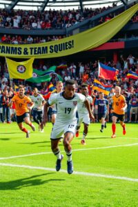Dynamic Action in Team Sports Competition – free AI stock image