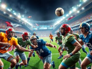 Dynamic Action in Team Sports Competition – free AI stock image