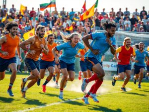 Dynamic Action in Team Sports Competition – free AI stock image