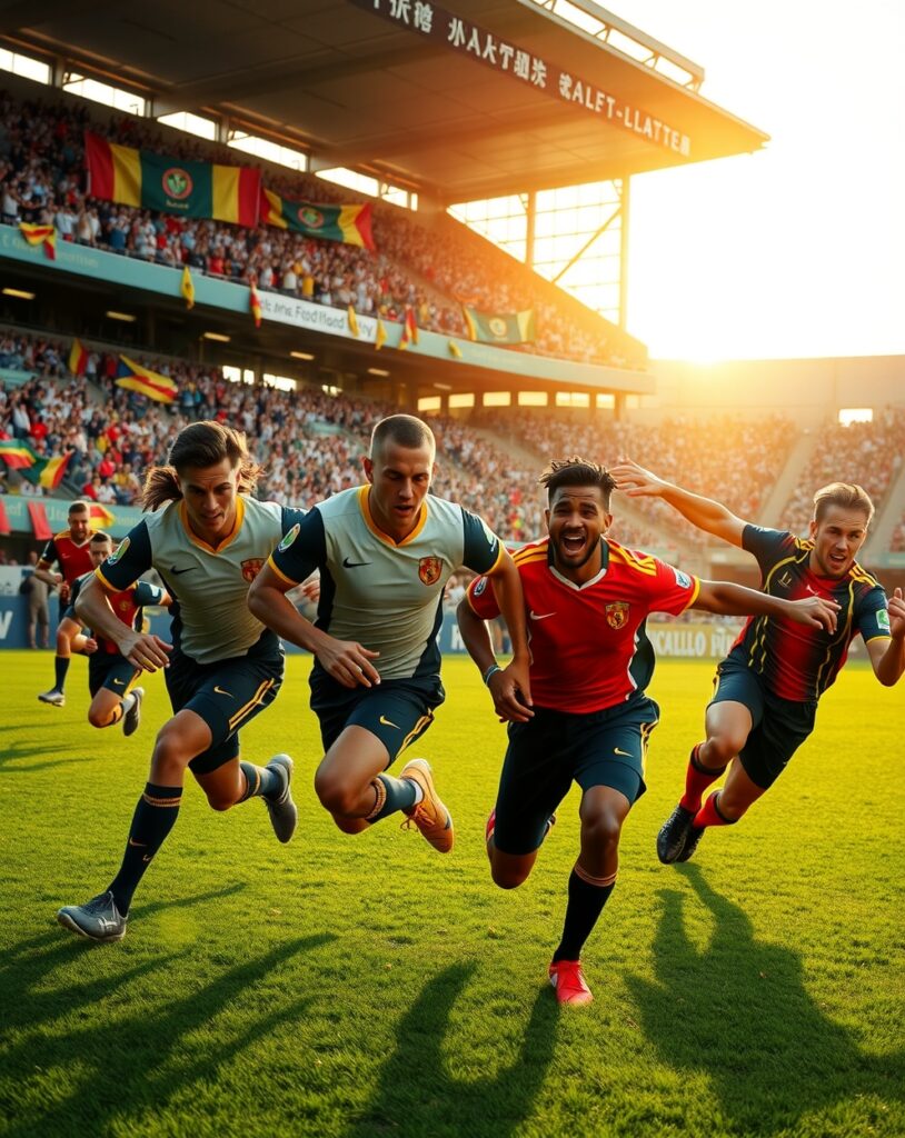 Dynamic Action in Team Sports Competition – free AI stock image