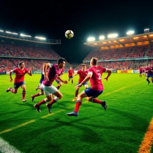 Dynamic Action in Team Sports Game – free AI stock image