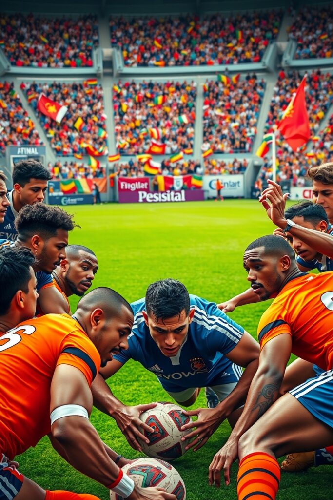 Dynamic Action in Team Sports Match – free AI stock image