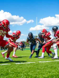 Dynamic Action in Team Sports Play – free AI stock image