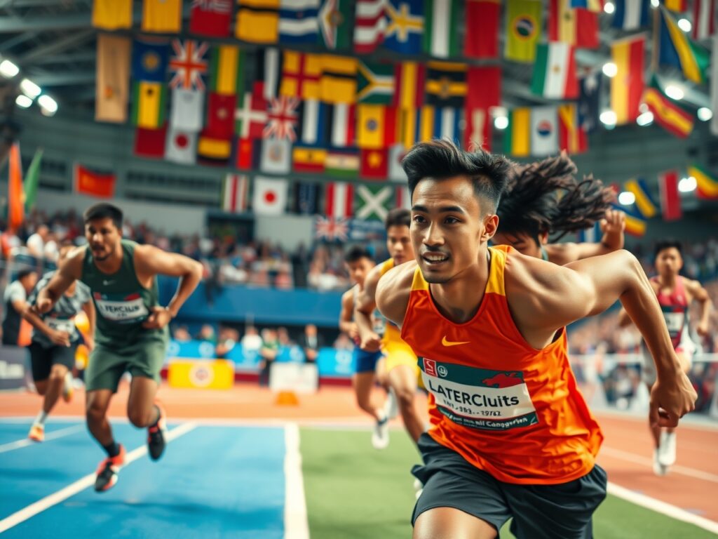 Dynamic Action of Athletes Competing in Sports – free AI stock image