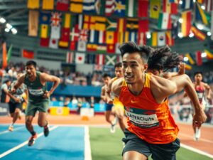 Dynamic Action of Athletes Competing in Sports – free AI stock image
