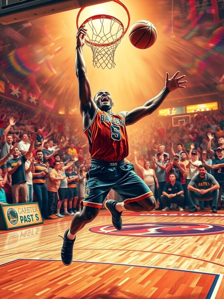 Dynamic Action Shot of a Basketball Game – free AI stock image