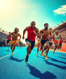 Dynamic Athletes Competing in a Race – free AI stock image