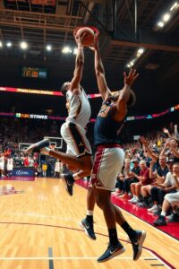 Dynamic Basketball Game in Action – free AI stock image