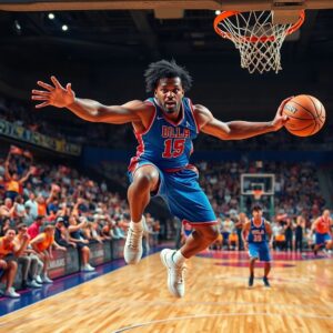 Dynamic Basketball Game in Action – free AI stock image