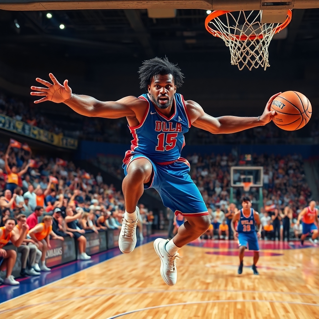 Dynamic Basketball Game in Action – free AI stock image