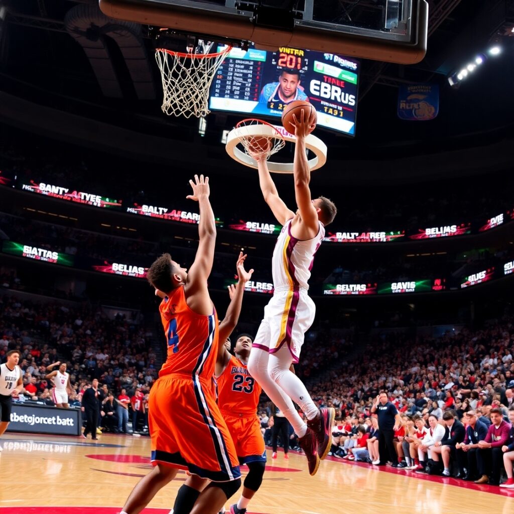 Dynamic Basketball Game in Action – free AI stock image