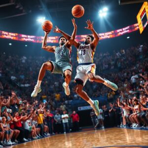 Dynamic Basketball Players in Action – free AI stock image