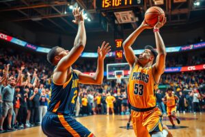 Dynamic Basketball Players in Action – free AI stock image