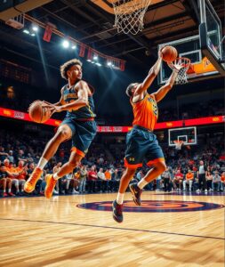 Dynamic Basketball Players in Action – free AI stock image