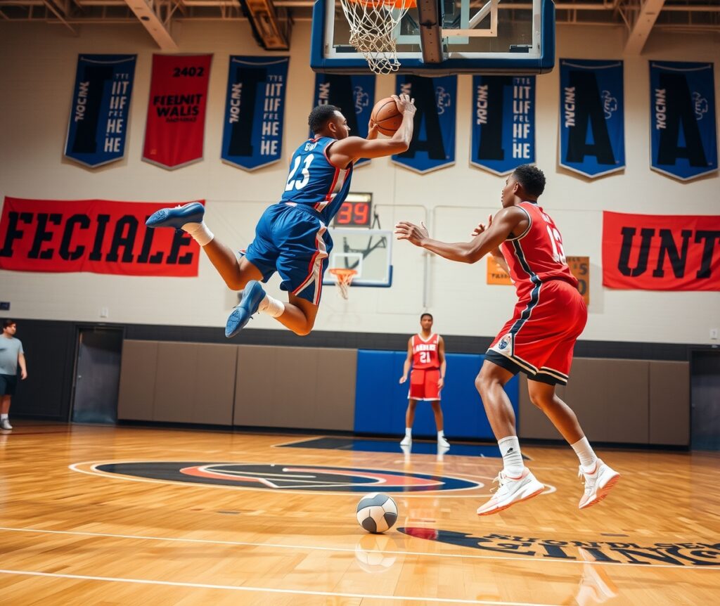 Dynamic Basketball Players in Action – free AI stock image