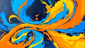Dynamic Chaos in Colorful Forms – free AI stock image