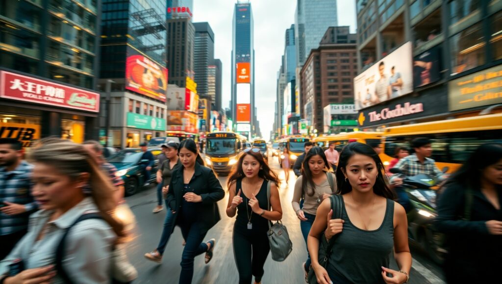Dynamic City Life in Motion – free AI stock image