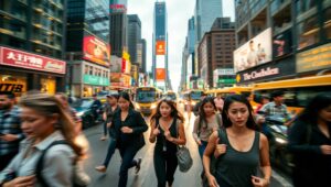 Dynamic City Life in Motion – free AI stock image