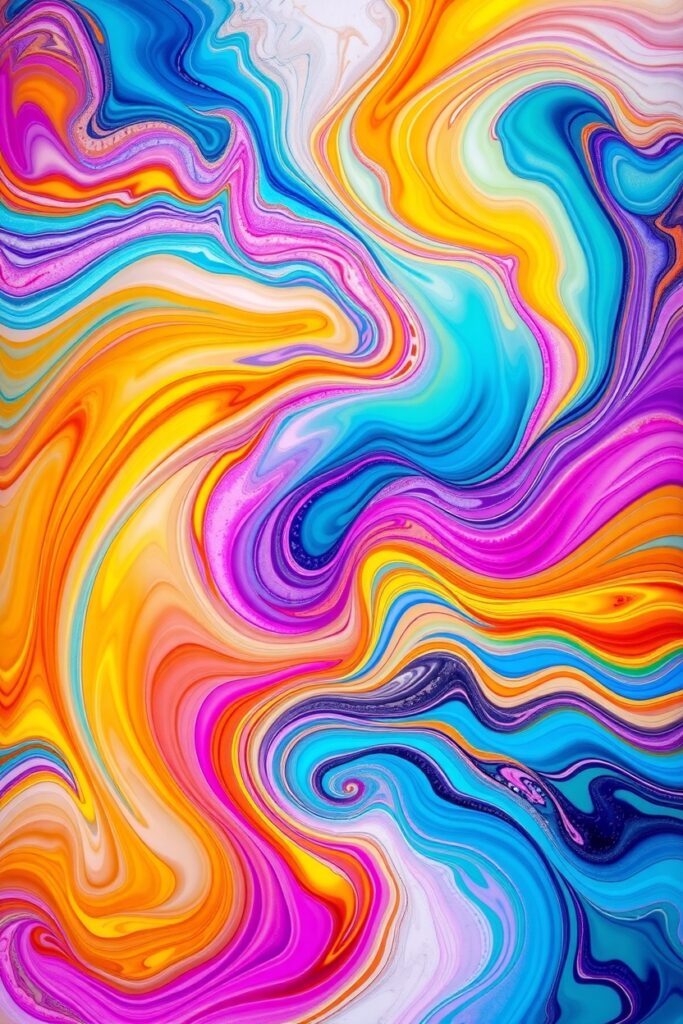 Dynamic Color Waves in Abstract Harmony – free AI stock image