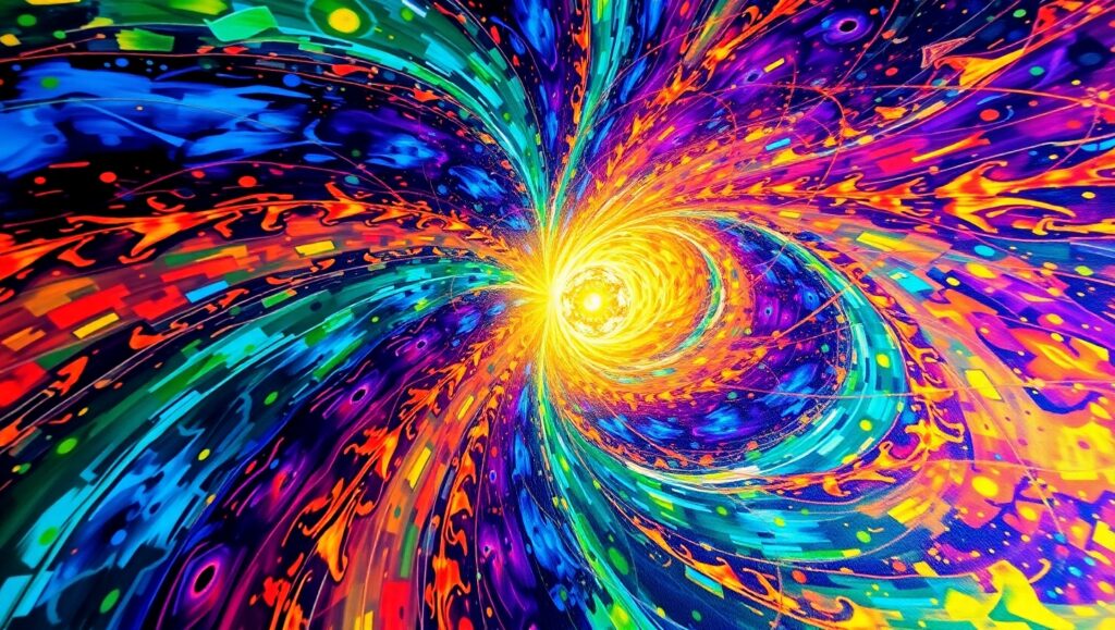 Dynamic Colorful Geometric Fusion – free AI stock image