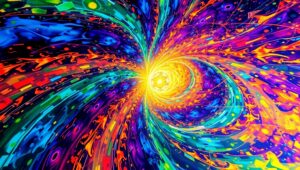 Dynamic Colorful Geometric Fusion – free AI stock image