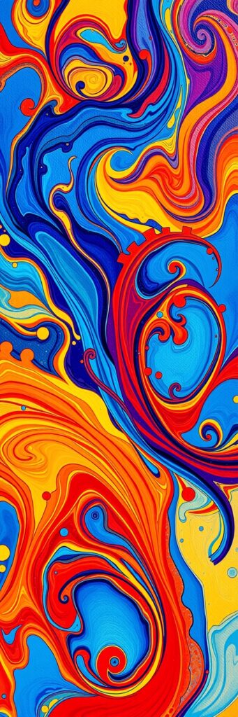 Dynamic Flow of Colorful Abstract Shapes – free AI stock image