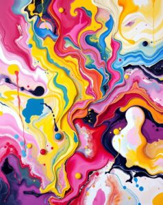 Dynamic Flow of Colorful Shapes – free AI stock image