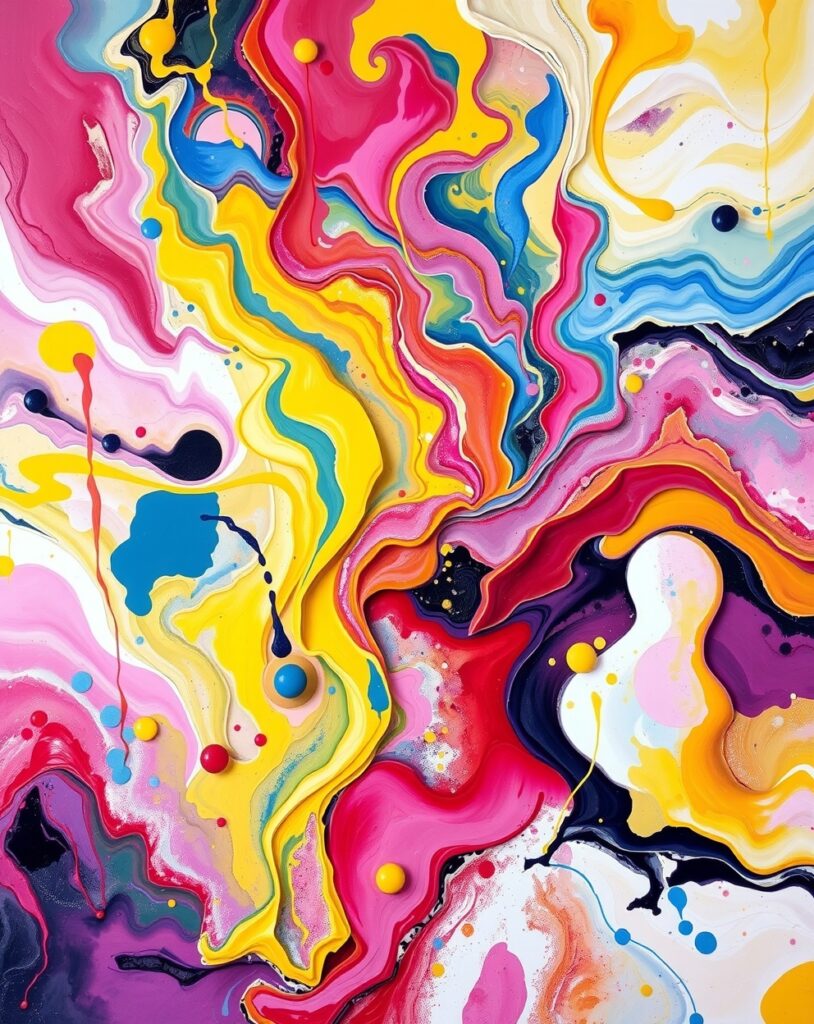 Dynamic Flow of Colorful Shapes – free AI stock image