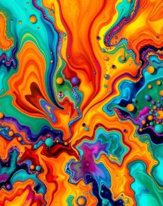 Dynamic Flow of Colorful Shapes – free AI stock image