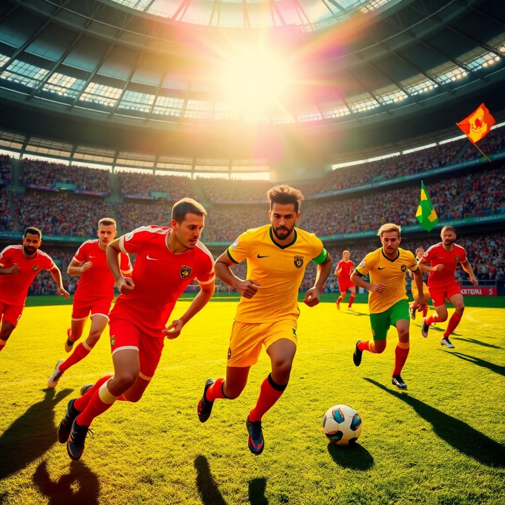 Dynamic Football Players in Action – free AI stock image