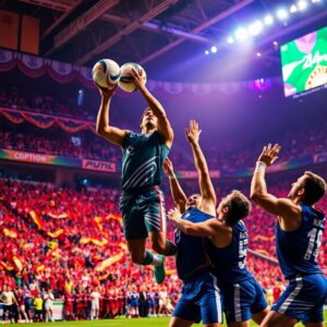 Dynamic Moment in Team Sports Competition – free AI stock image