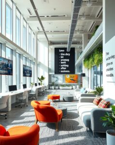 Dynamic Office Space for Creative Businesses – free AI stock image