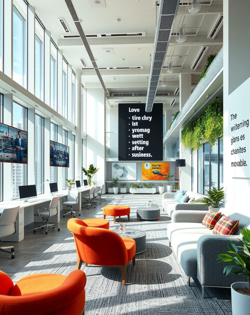 Dynamic Office Space for Creative Businesses – free AI stock image