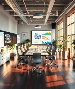 Dynamic Office Workspace with Tech Innovations – free AI stock image