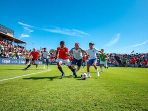 Dynamic Soccer Action on a Green Field – free AI stock image