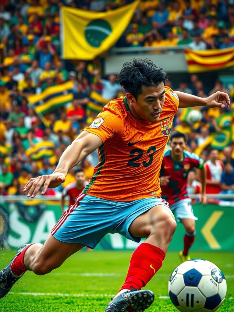 Dynamic Soccer Action on the Field – free AI stock image