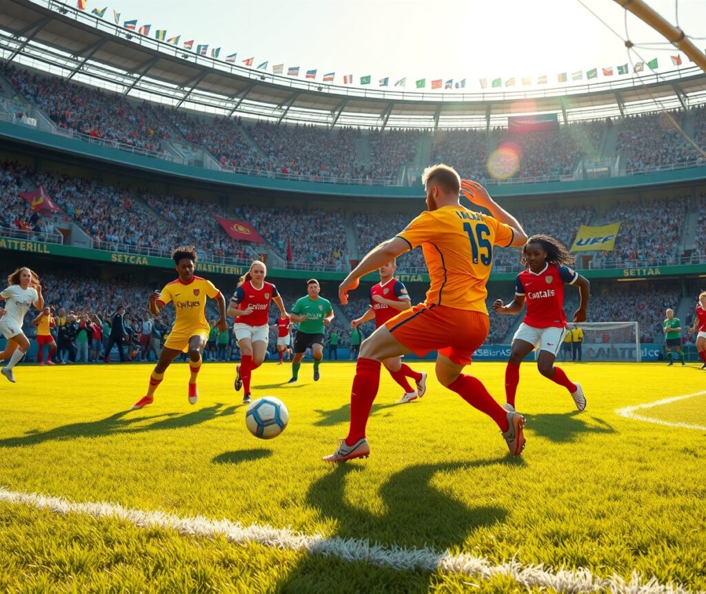 Dynamic Soccer Match in Action – free AI stock image