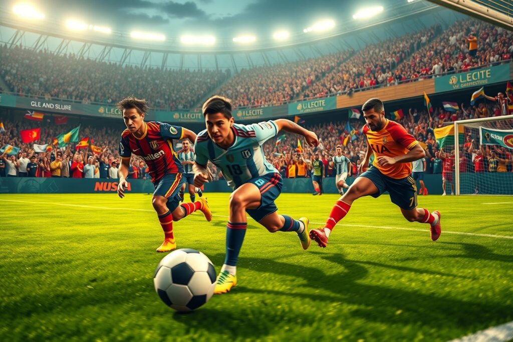Dynamic Soccer Match in Action – free AI stock image