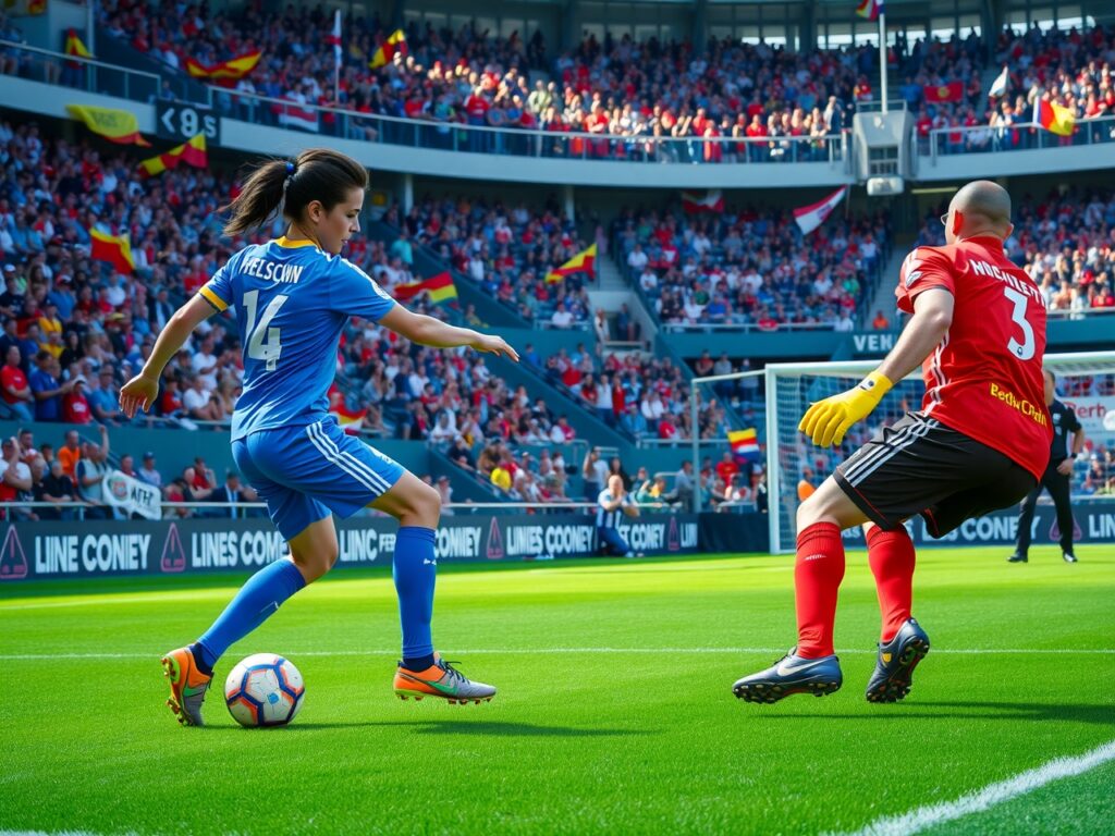 A Dynamic Soccer Match in Action – free AI stock image