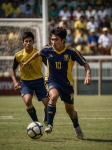 Dynamic Soccer Players Competing on the Field – free AI stock image