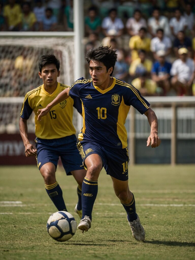 Dynamic Soccer Players Competing on the Field – free AI stock image